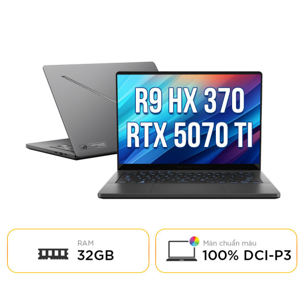 [New 100%] Laptop Asus Rog Zephyrus G14 GA403WR-QS156WS - Ryzen AI 9 HX 370 | RTX 5070Ti | 32GB | 1TB | 14 Inch 3K 120Hz