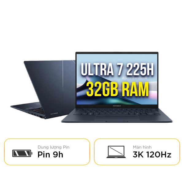 [New 100%] Laptop ASUS Zenbook 14 UX3405CA-PZ188WS -  Ultra 7 255H | 32GB | 1TB | 14 inch 3K 120Hz