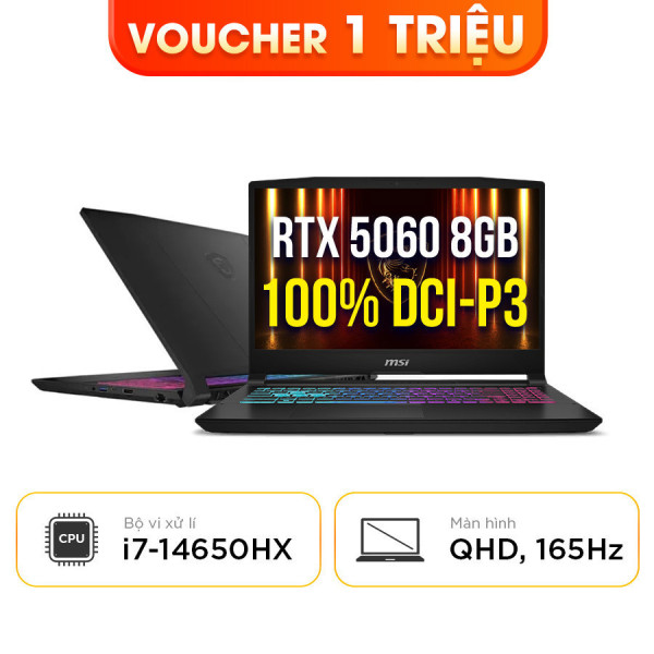 [New 100%] Laptop MSI Katana 15 HX B14WFK 267VN - Intel  i7-14650HX  | RTX 5060 8GB | 15.6 QHD 165Hz