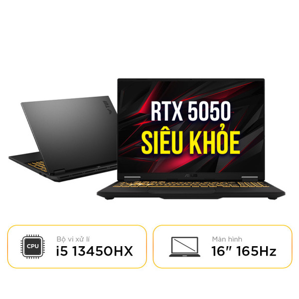 [New 100%] Laptop Asus TUF Gaming F16 FX608JH-RV039W - Intel i5 13450HX | RTX 5050 8GB | 16 Inch WUXGA 165Hz
