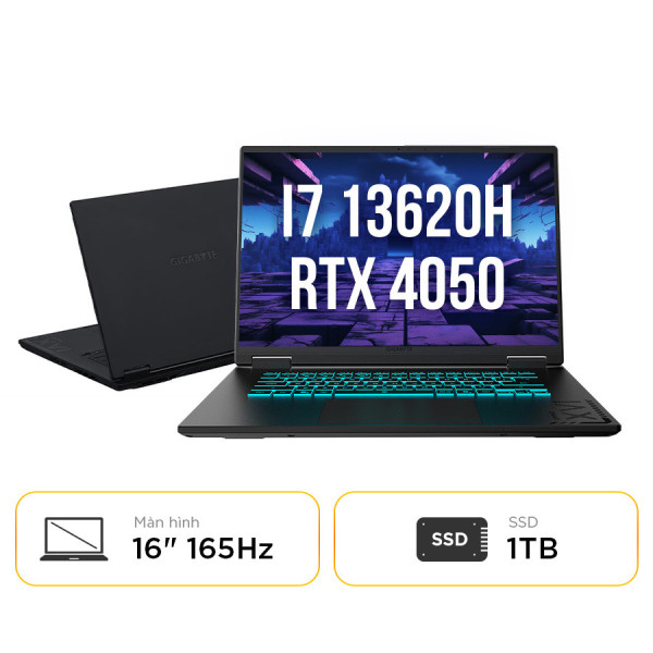 [New 100%] Laptop Gaming GIGABYTE A16 CMHI2VN894SH - Intel Core i7 13620H | RTX 4050 | 16 Inch 165Hz