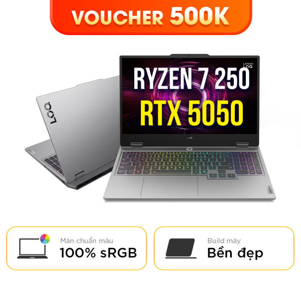 [New 100%] Laptop Lenovo LOQ 15AHP10 83JG0047VN - AMD Ryzen 7 250 | RTX 5050 | 15.6 Inch Full HD, 144Hz, 100%sRGB