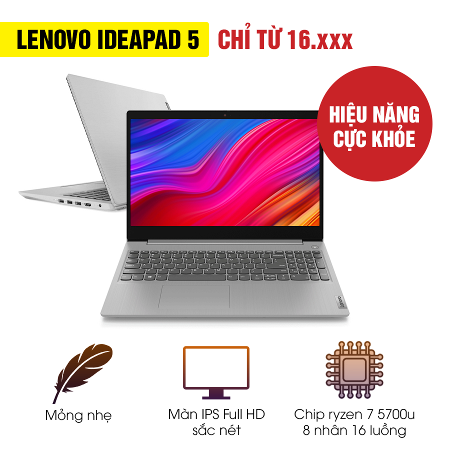 [Mới 100% Full Box] Laptop Lenovo Ideapad 5 14ALC05 82LM004DVN - AMD Ryzen 7