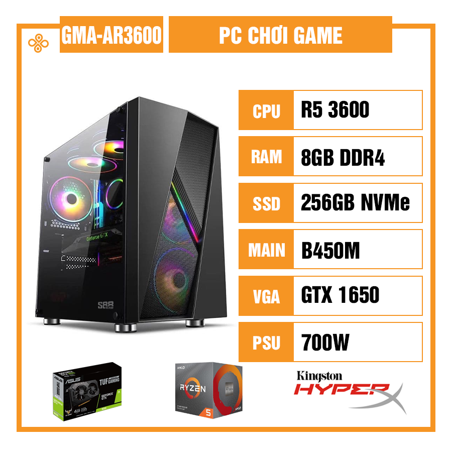 PC Gaming S88 GMa-AS3600-1650 (AMD Ryzen 5 3600/GTX 1650)
