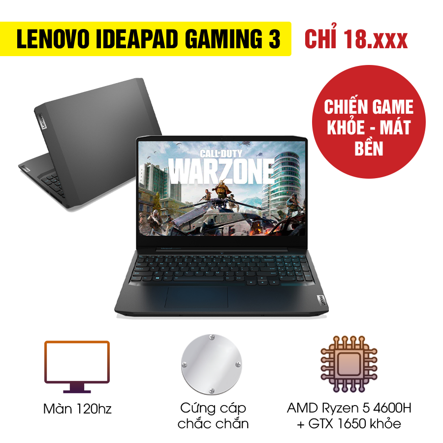 Mới 100% Full Box] Laptop Lenovo Ideapad Gaming 3 15ARH05 82EY00LBVN - AMD  Ryzen 5