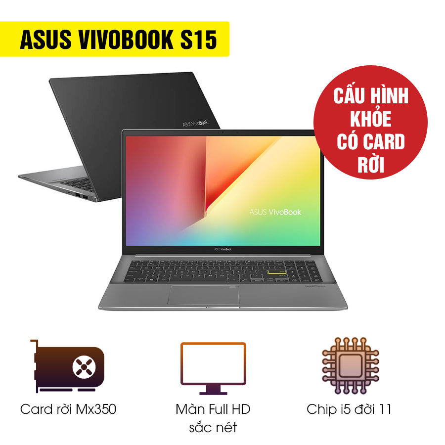 [Mới 100% Full Box] Laptop Asus Vivobook S15 S533EQ-BN338T - Intel Core i5