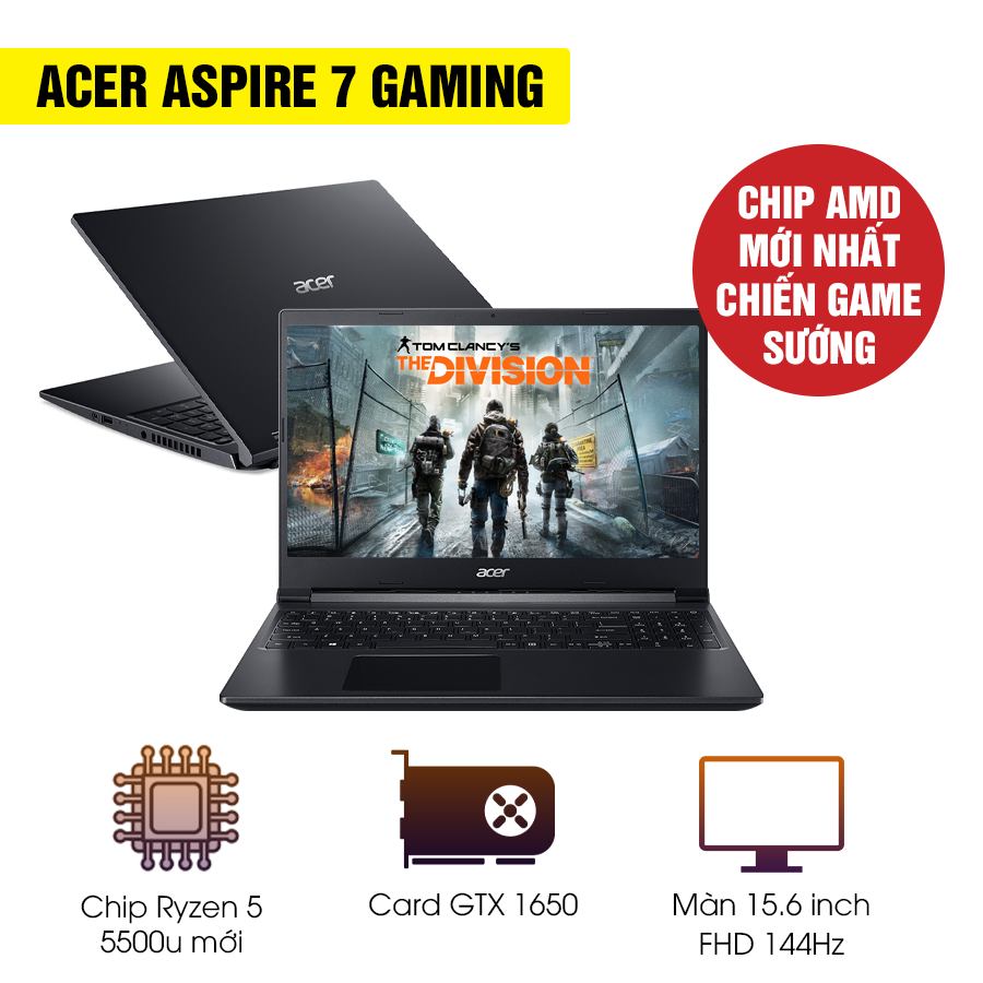 [Mới 100% Full Box] Laptop Acer Aspire 7 A715-42G-R1SB - AMD Ryzen 5