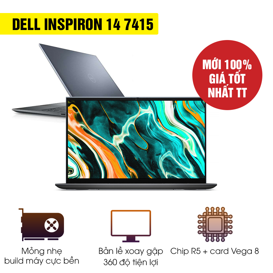 [Mới 100% Full Box] Laptop Dell Inspiron 14 7415 2 in 1 - AMD Ryzen 5