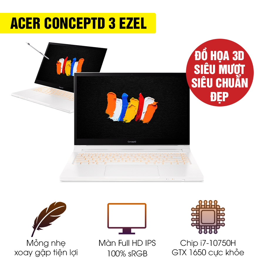 Laptop Cũ Acer ConceptD 3 Ezel - Intel Core i7