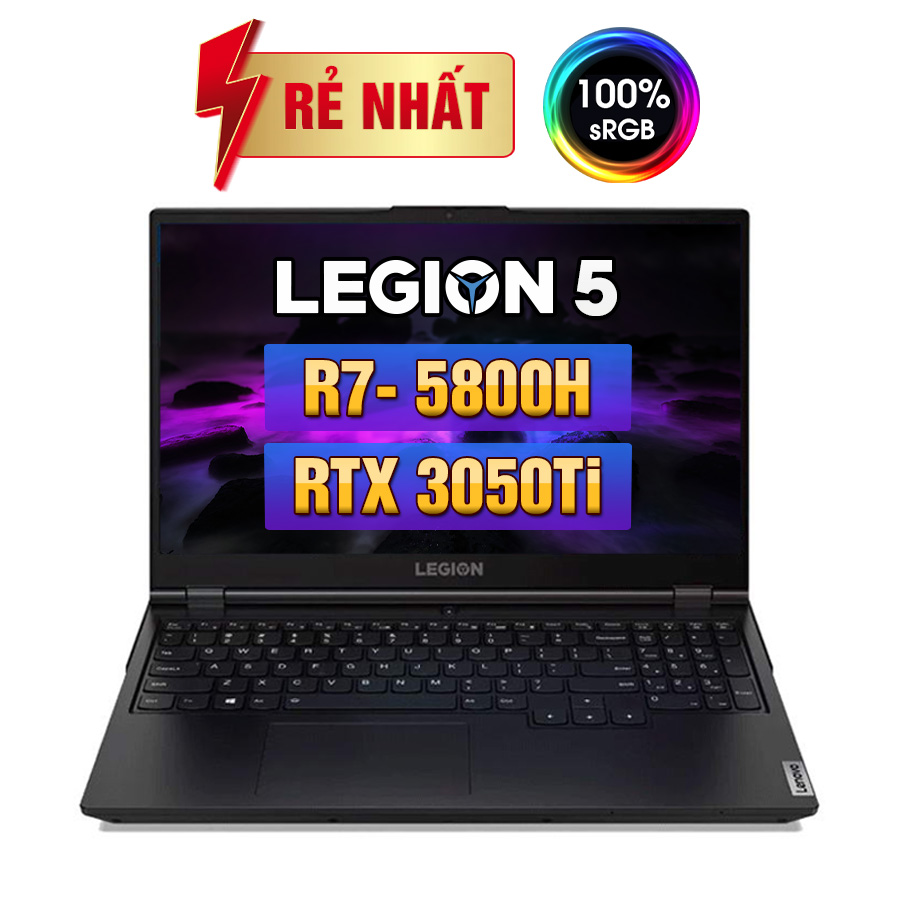 [Mới 99% Full Box] Lenovo Legion 5 15ACH6 82JW00BFUS - AMD Ryzen 7 -  5800H | RTX 3050 Ti