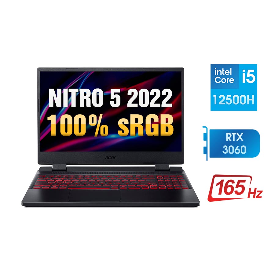 [New 100%] Laptop Acer Nitro 5 Tiger 2022 AN515-58-54CT - Intel Core i5-12500H | RTX 3060 | 15.6 Full HD 100% sRGB