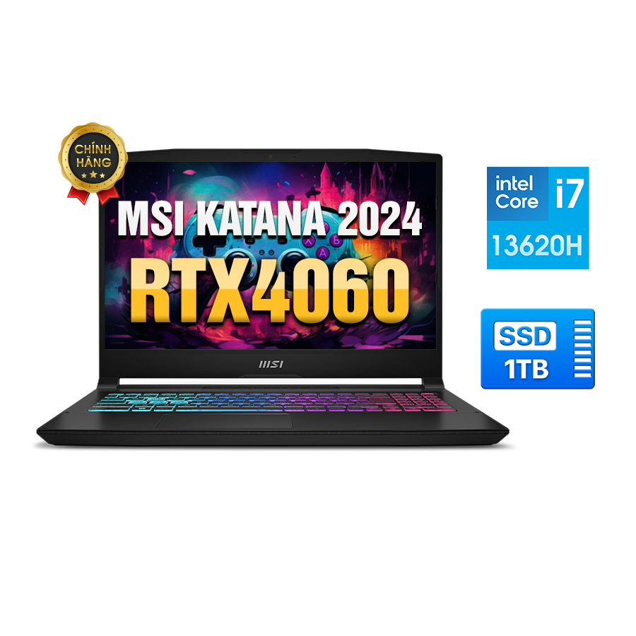 [New 100%] Laptop MSI Katana 15 B13VFK 676VN - Intel Core i7 - 13620H | RTX 4060 | 15.6 Inch Full HD 144Hz