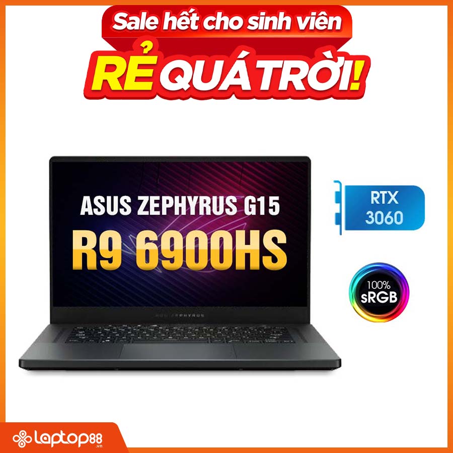 [Mới 100%] Laptop Asus ROG Zephyrus G15 GA503RM-M006B0 - Ryzen 9 6900HS | RTX 3060 | 16GB | 512GB | 15.6 inch 2K