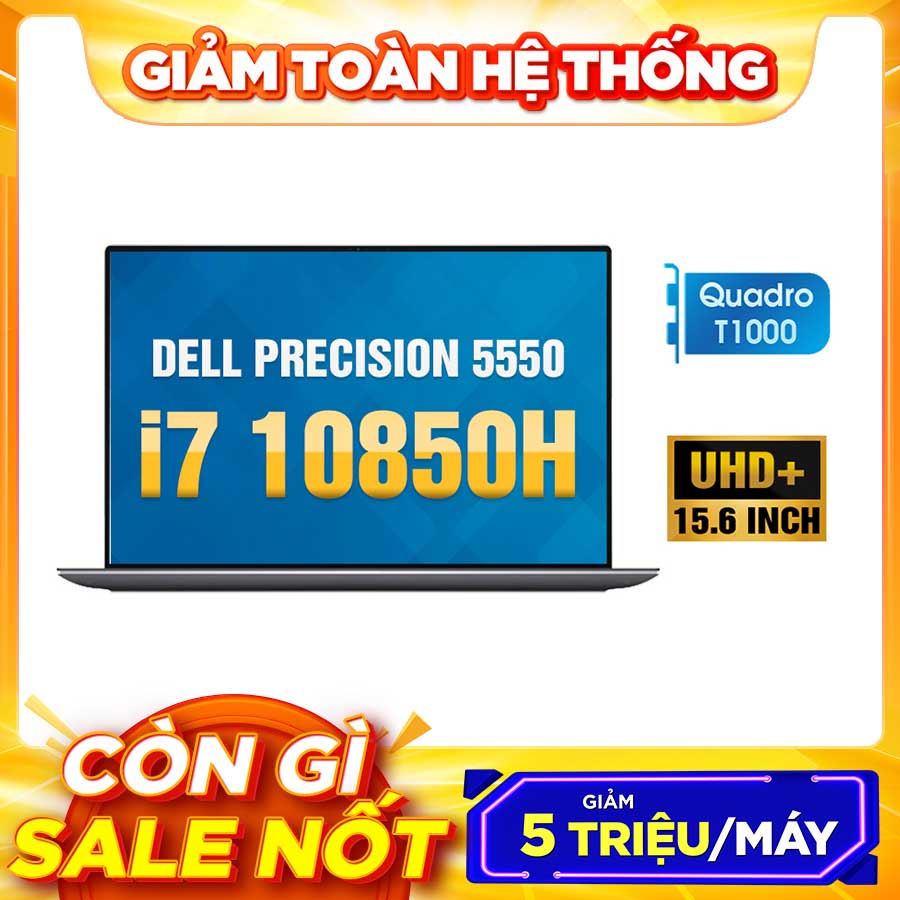 [New 100%] Dell Precision 5550 - Intel Core i7-10850H | T1000 | 32GB | 1TB |15 inch UHD+