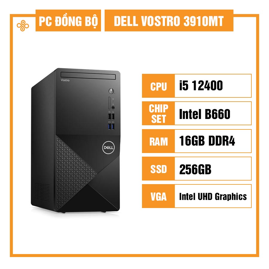 Máy Tính Đồng Bộ Dell Vostro 3910MT - Intel Core i5-12400 | Intel B660 | 16GB 