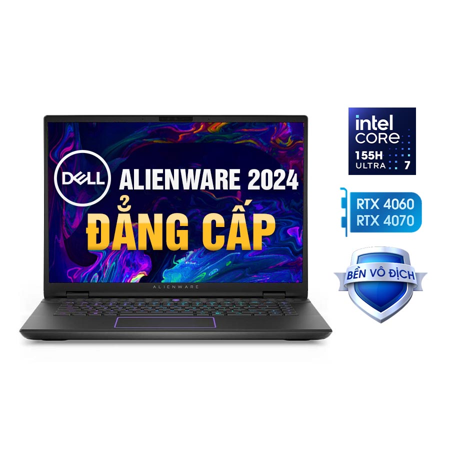 [New 100%] Laptop Dell Alienware M16 R2 JG45V / RH2FJ - Intel Core Ultra 7-155H | 16GB | 1TB | RTX 4060 / RTX 4070 | QHD+ 240Hz