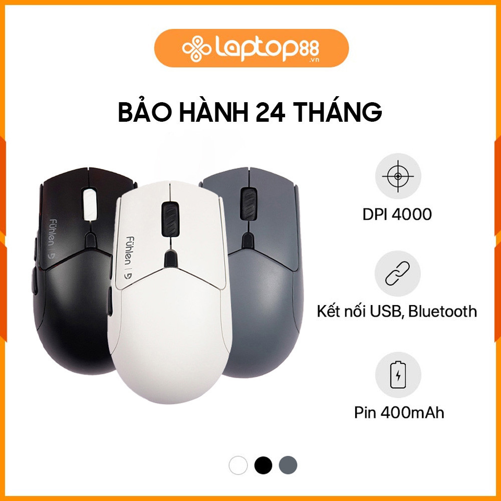 [New 100%] Chuột không dây Bluetooth và Wireless Fuhlen B09S Silent White 