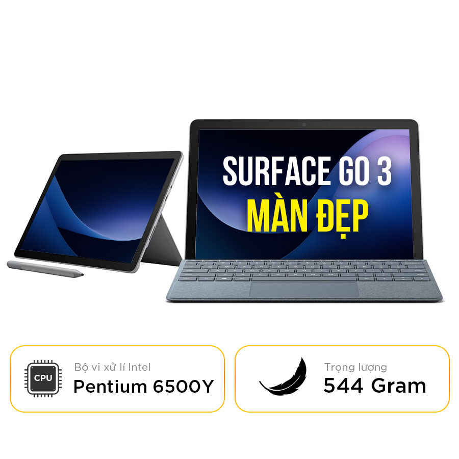 [Mới 100%] Microsoft Surface Go 3 Platinum 6500Y - Intel Pentium Gold 6500Y | 8GB | 10.5 Inch 1920 x 1200