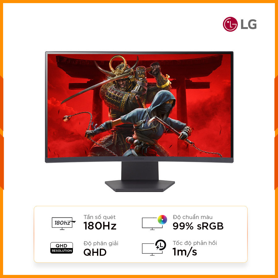 [New 100%] Màn Hình Gaming LG UltraGear 27GS60QC-B (27 inch - VA - QHD - 180Hz - 1ms - Cong)