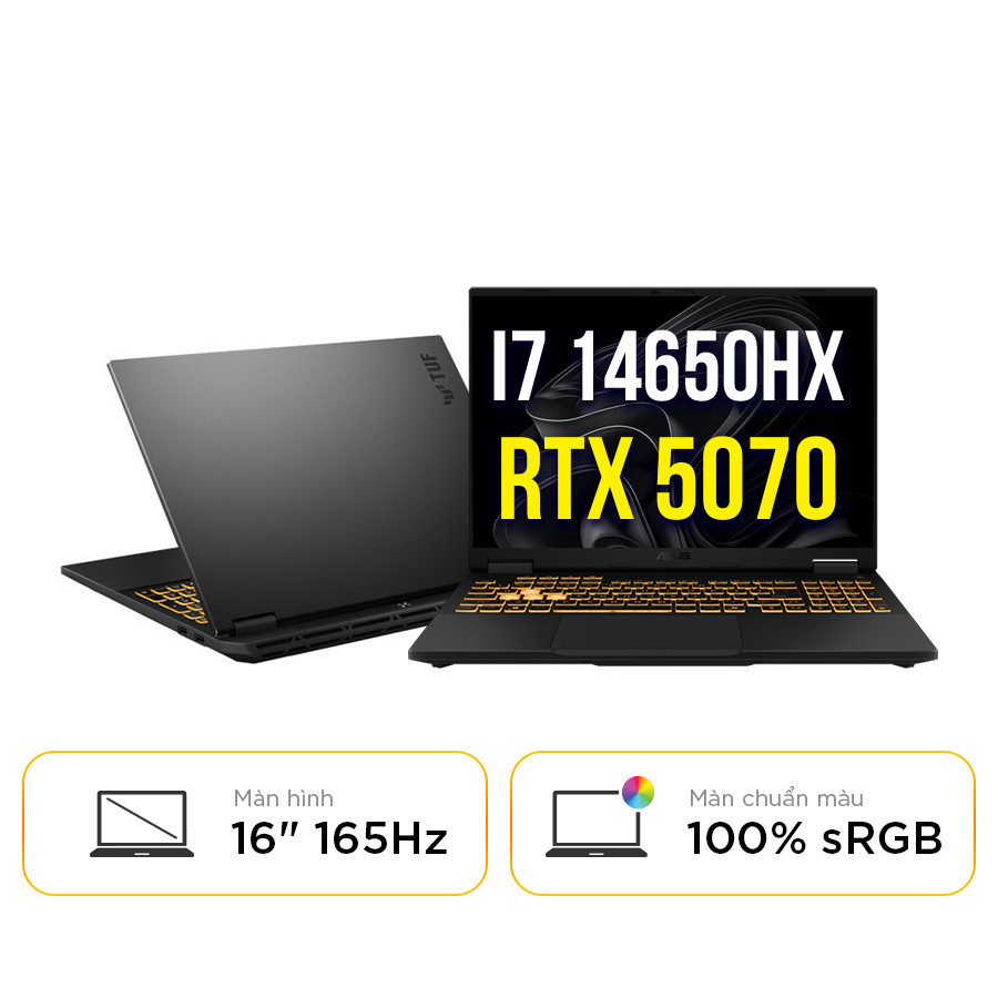 [New 100%] Laptop Asus TUF Gaming F16 FX608JPR RV044W (2025) - Intel Core™ i7 14650HX | RTX 5070 | 16 Inch WUXGA 165Hz