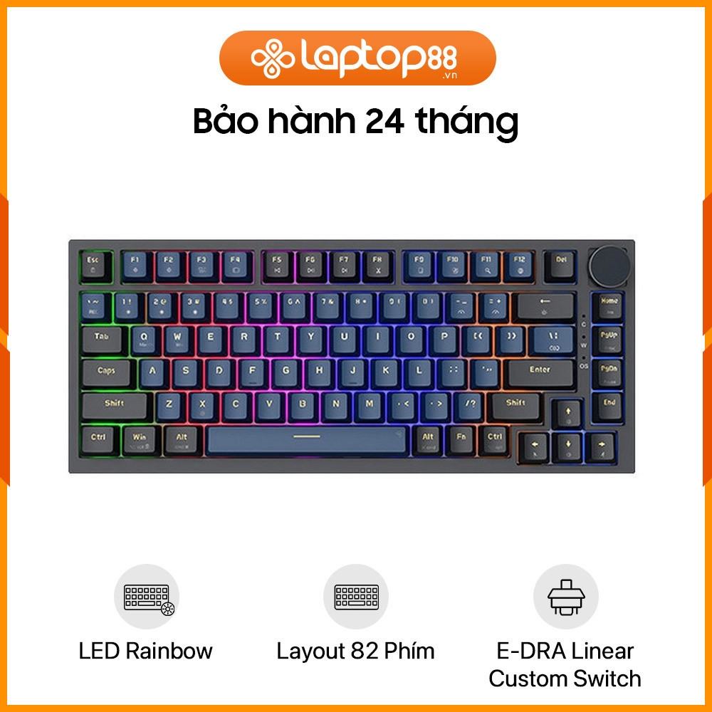 [New 100%] Bàn Phím Cơ EDRA EK375 V2 Beta Blue Black - E-DRA Linear Custom Switch