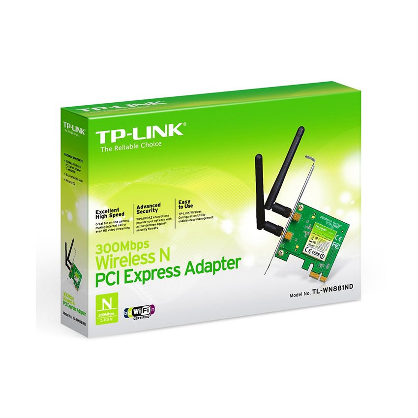 [New 100%] Card mạng không dây PCI Express TP-Link TL-WN881ND Wireless N300Mbps