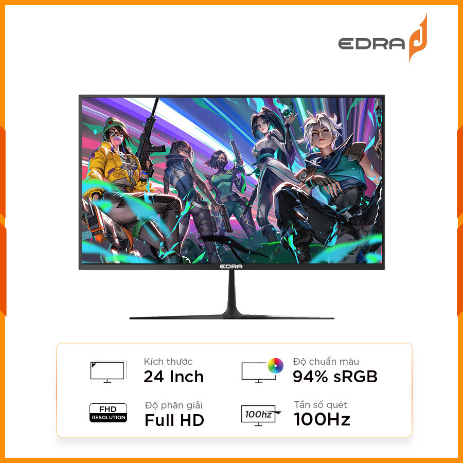 [New 100%] Màn Hình Gaming 24 Inch EDRA  EGM24F100PV (23.8 inch - IPS - FHD - 100Hz)