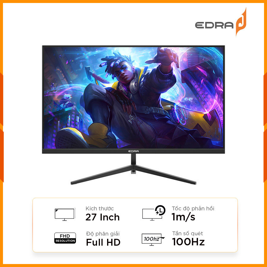 [New 100%] Màn Hình Gaming 27 Inch EDRA  EGM27F100H (27 inch - IPS - FHD - 100Hz - 1ms)