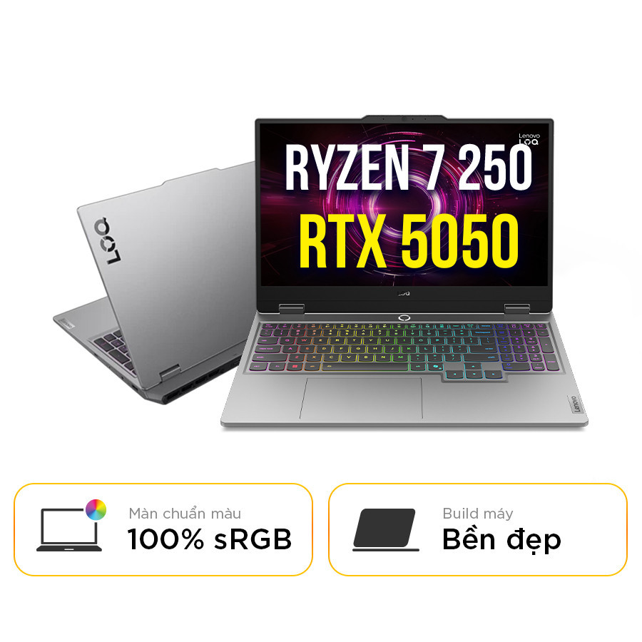 [New 100%] Laptop Lenovo LOQ 15AHP10 83JG0047VN - AMD Ryzen 7 250 | RTX 5050 | 15.6 Inch Full HD, 144Hz, 100%sRGB