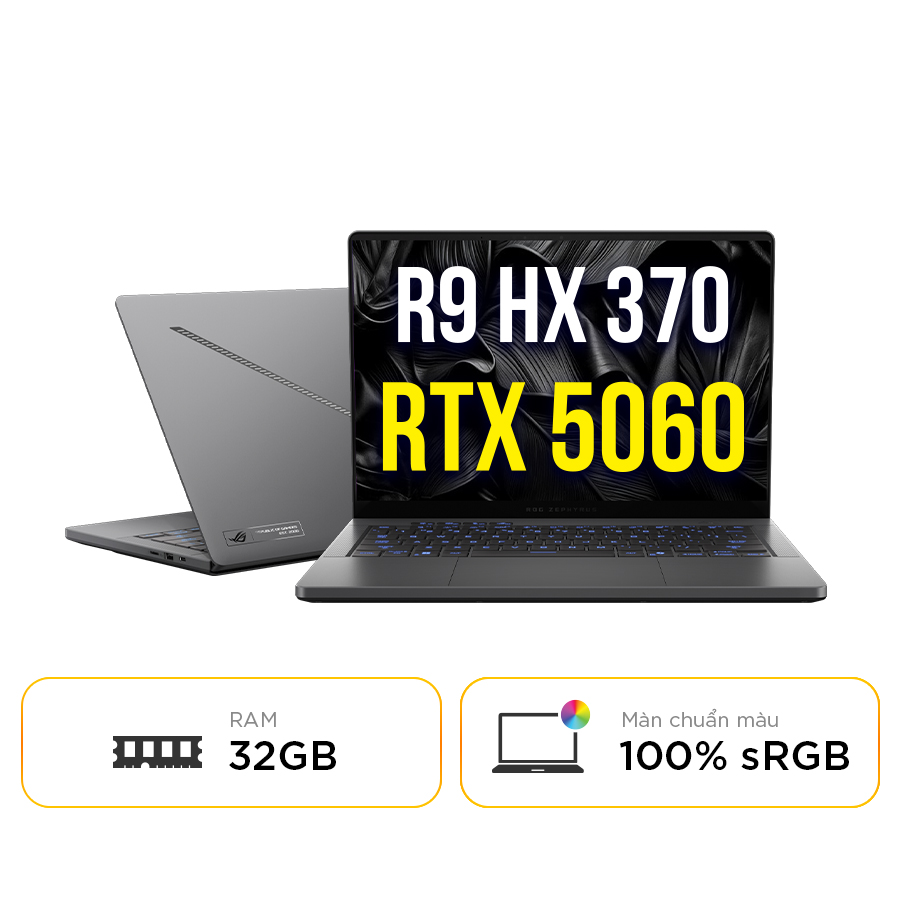 [New 100%] Laptop Asus ROG Zephyrus G14 GA403WM-QS051WS - Ryzen AI 9 HX 370 | RTX 5060 | 14 inch 3K OLED