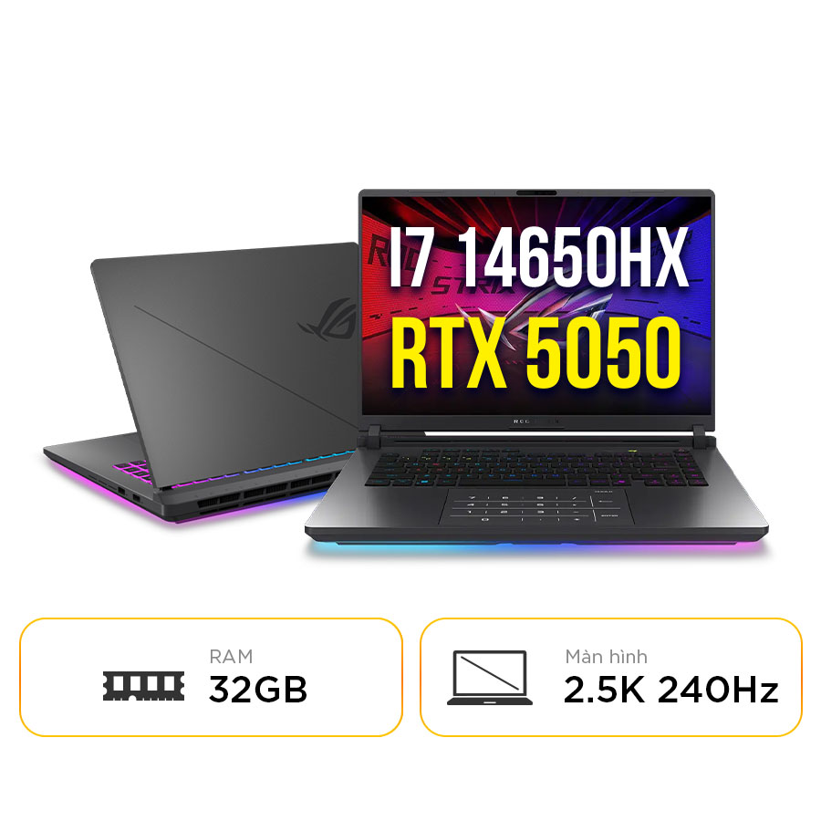 [New 100%] Laptop Gaming Asus Rog Strix G16 G615JHR-S5069W - Intel i7 14650HX | 32GB | 1TB | RTX 5050 | 16 Inch 240Hz