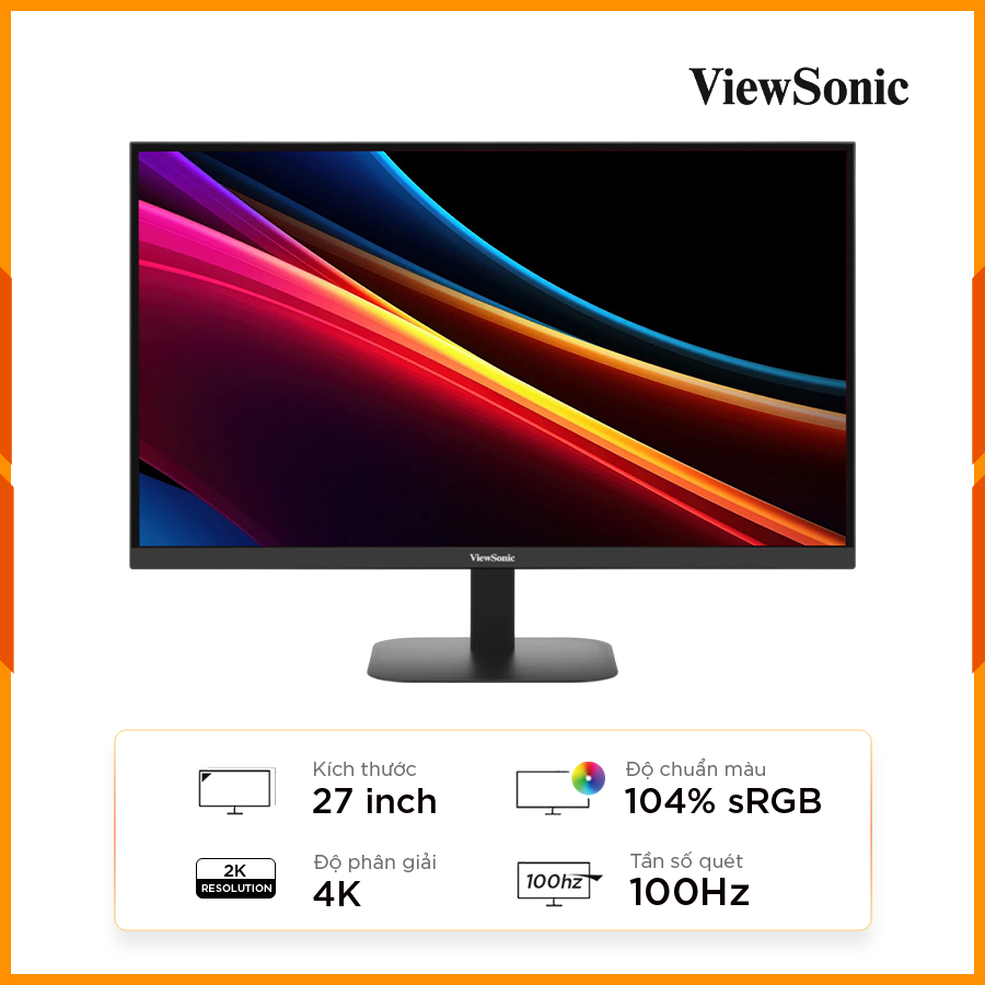 [New 100%] Màn Hình 27 Inch Viewsonic VA2708-4K-MHD (4K/100HZ/1MS/LOA)