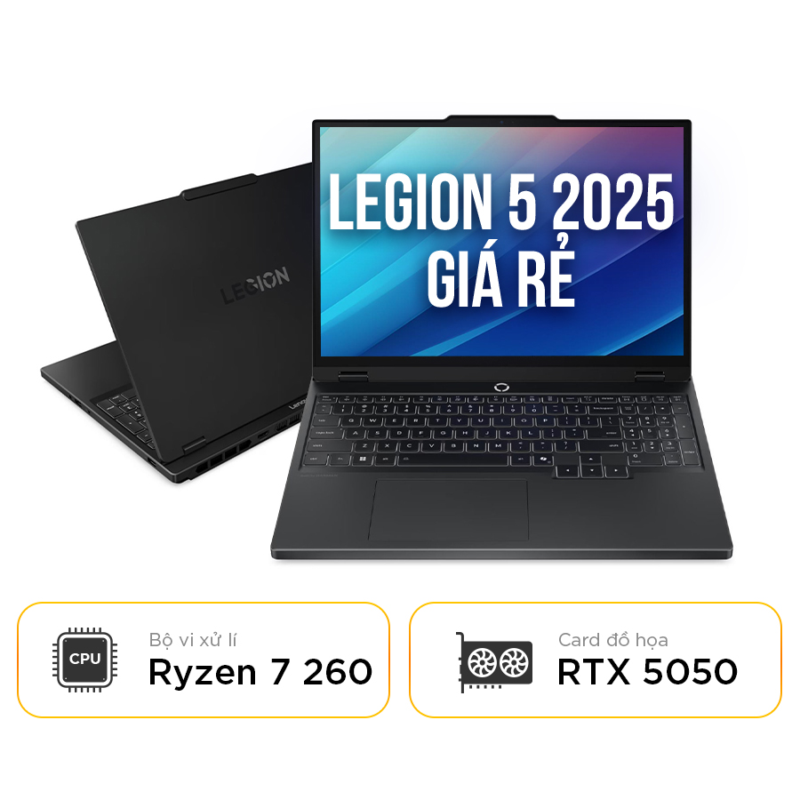 [New 100%] Lenovo Legion 5 15AHP10 83M0002XVN - AMD Ryzen 7 260 | 24GB | RTX 5050 | 15 Inch OLED WQXGA 165Hz