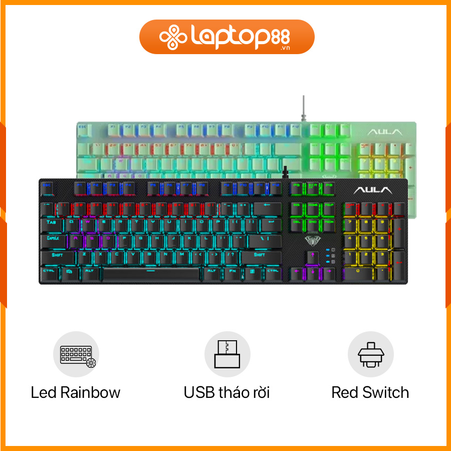 [New 100%] Bàn Phím Cơ AULA S2022 | Đen/Xanh Lá (Blue Switch)