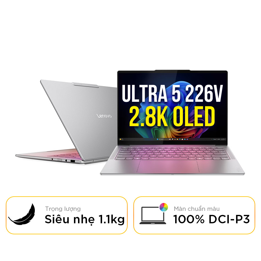 [New 100%] Laptop Lenovo Yoga Slim 7 14ILL10 83JX0086VN - Intel Core Ultra 5 226V | 16GB | 512GB | 14 Inch 2.8K OLED