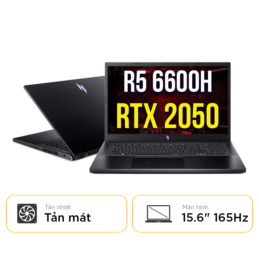 [New 100%] Laptop Gaming Acer Nitro V ProPanel  ANV15-41-R2UP - AMD Ryzen 5-6600H | RTX 2050 | 15.6 Inch 165Hz