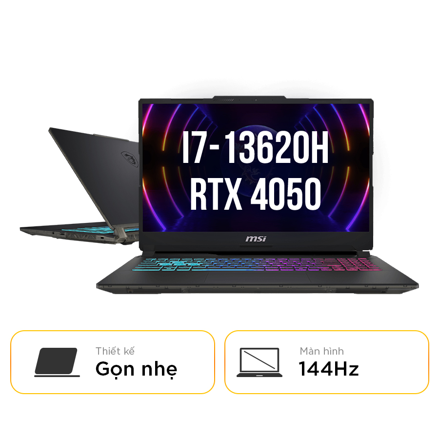 [New 100%] MSI Cyborg 15 A13VEK-2089VN - Intel Core i7 13620H | RTX 4050 | 15.6 FHD IPS 144Hz