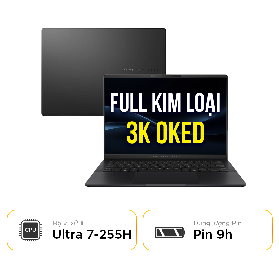 [New 100%] Laptop Asus Vivobook S 14 OLED S5406SA-PP168WS - Intel Core Ultra 5 226V | 16GB | 14 Inch 3K OLED 100% DCI-P3 