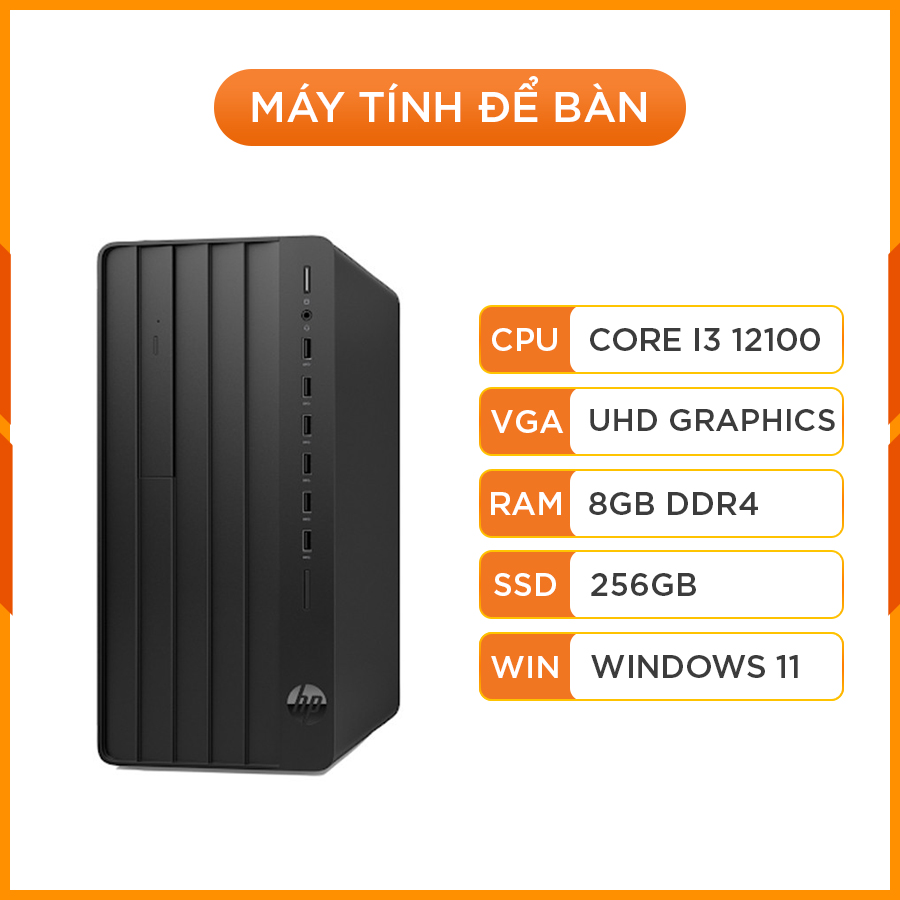 Máy tính để bàn HP Pro Tower 280 G9 PCI AM3N7AT - Intel Core i3-12100 | 8GB | 256GB