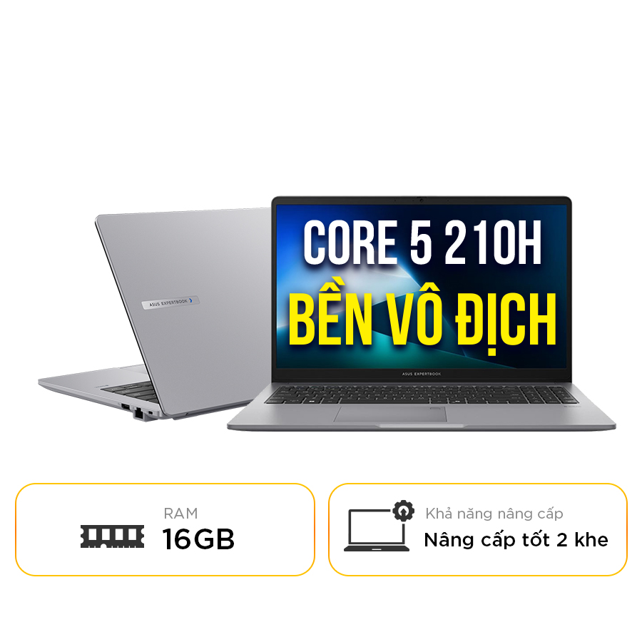 [New 100%] Laptop Asus ExpertBook P1 P1503CVA-C5H16-63WS - Intel Core 5 210H | 16GB DDR5 | 15.6 inch Full HD