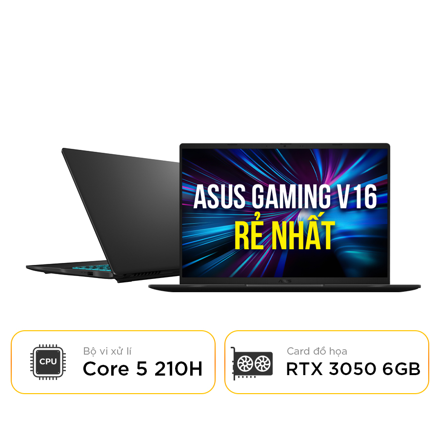 [New 100%] Laptop Asus Gaming V16 V3607VJ-RP071W - Core 5 210H | RTX 3050 6GB | 16 Inch 144Hz