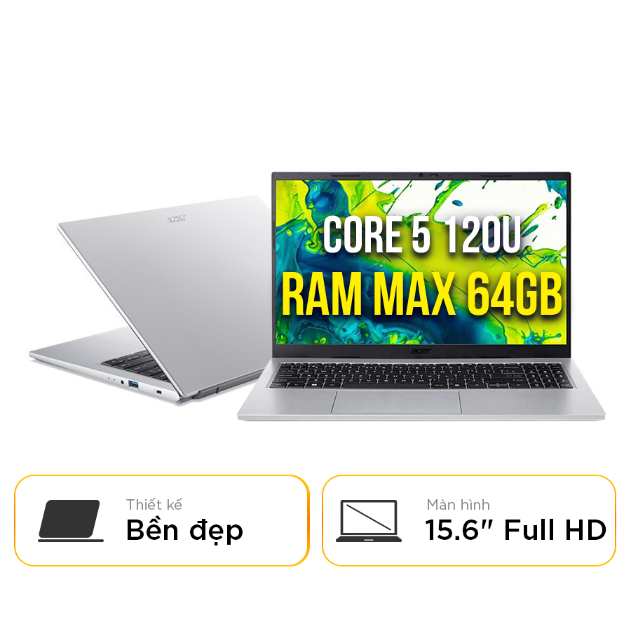 [New 100%] Laptop Acer Aspire Go 15 AG15-72P-54GY - Intel Core 5-120U | 16GB | SSD 512GB | 15.6 inch Full HD