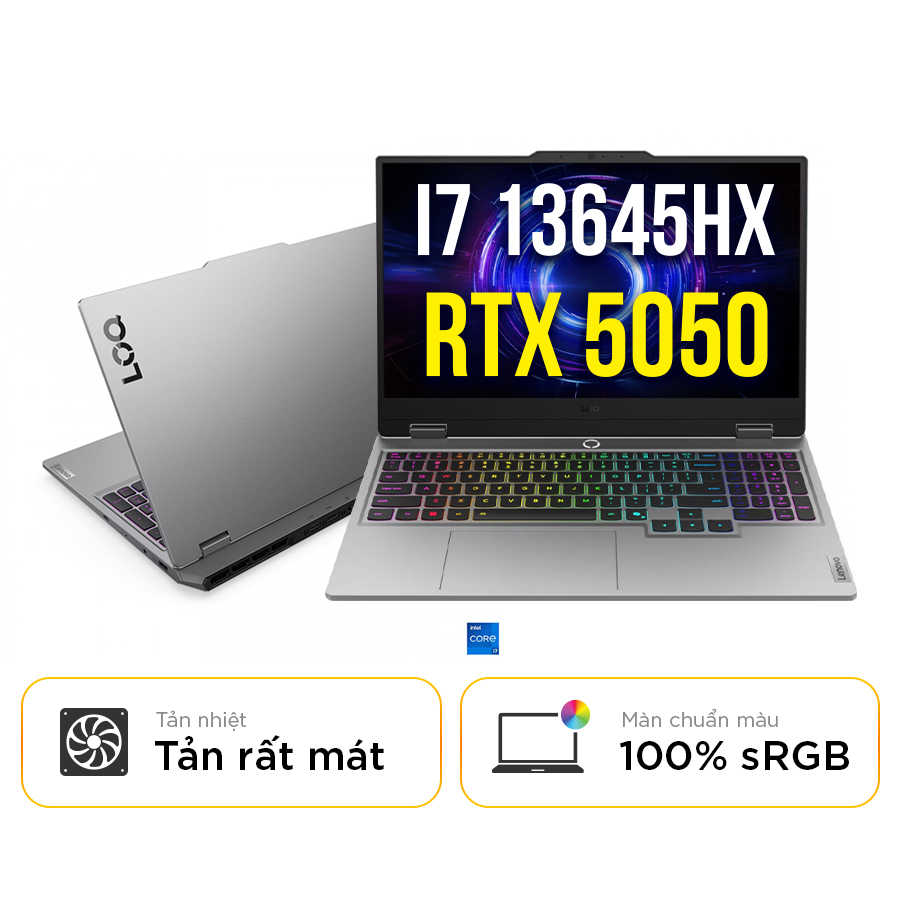 [New 100%] Laptop Lenovo LOQ 15IRX10 83JE01AGVN - Intel i7 13645HX | RTX 5050 | 15.6 Inch 144Hz 100%sRGB
