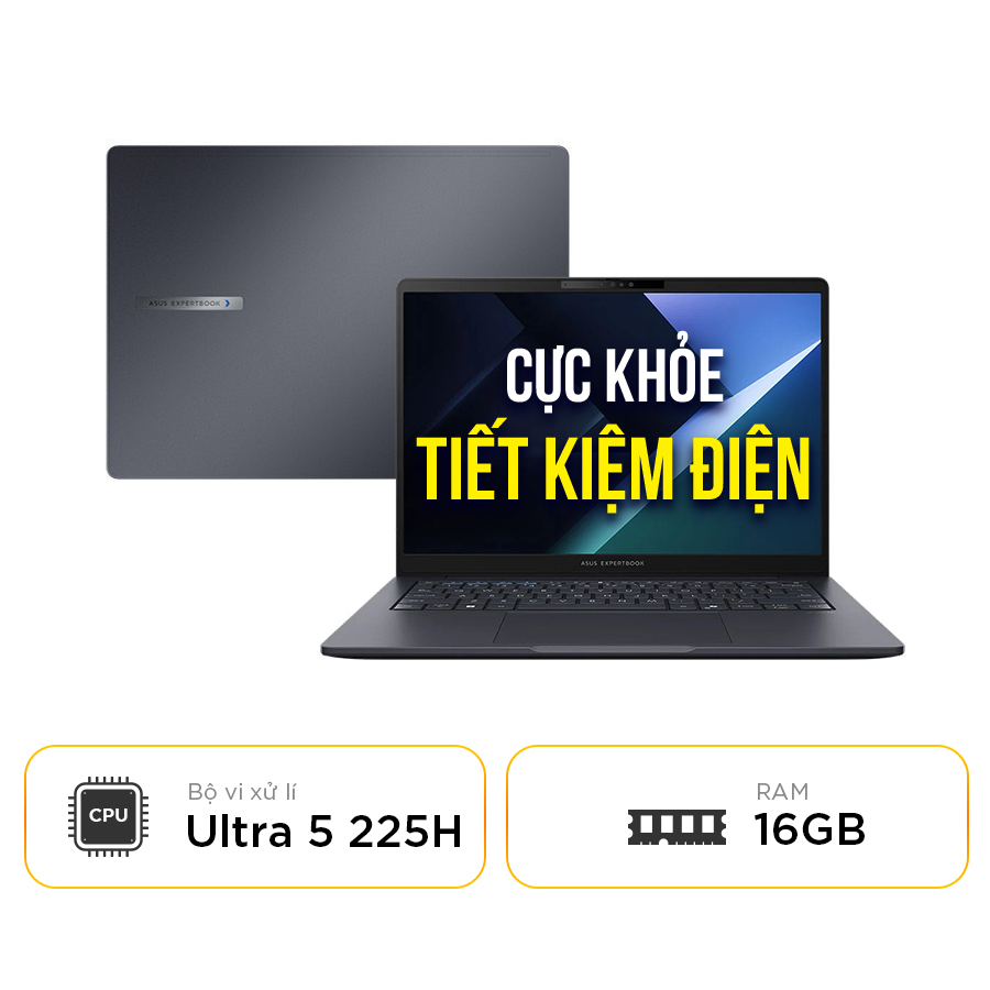 [New 100%] Laptop ASUS Expertbook B3 B3405CCA-LY0077W - Intel Core Ultra 5 225H | SSD 512GB | RAM 16GB | 14 inch Full HD+