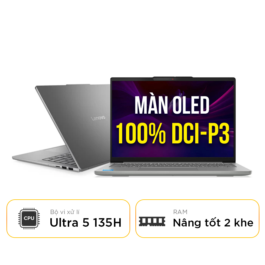[New 100%] Laptop Lenovo IdeaPad Slim 5 14IMH10 83V6001GVN - Intel Core Ultra 5 135H | 16GB | 512GB | 14 Inch WUXGA OLED 100% DCI-P3