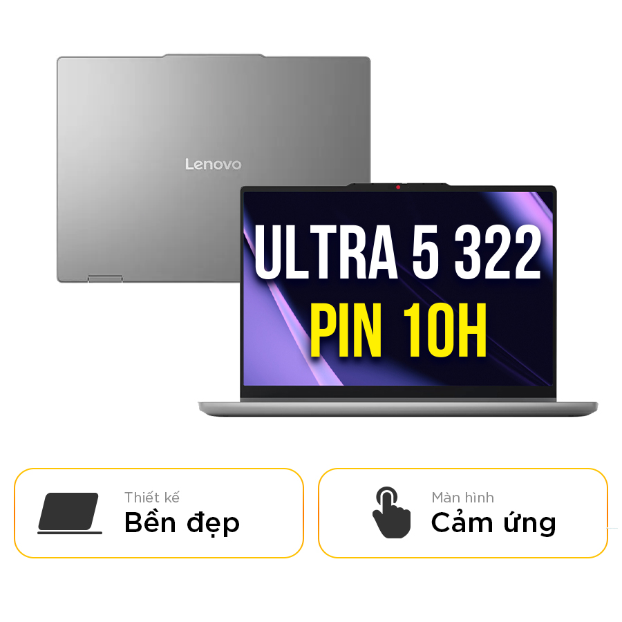 [New 100%] Laptop Lenovo IdeaPad 5 2-in-1 14IPH11 83UG0026VN - Ultra 5 322 | 16GB | 512GB | 14 Inch WUXGA Cảm Ứng | Win 11