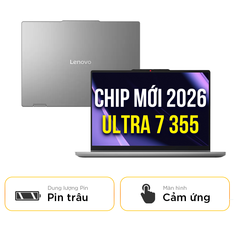 [New 100%] Laptop Lenovo IdeaPad 5 2-in-1 14IPH11 83UG0027VN - Ultra 7 355 | 16GB | 512GB | 14 Inch WUXGA Cảm Ứng | Win 11