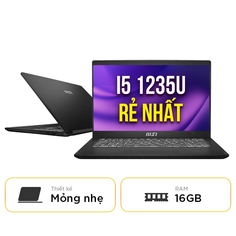 [Mới 100% Full Box] Laptop MSI Modern 14 C12MO-660VN - Intel Core i5 1235U