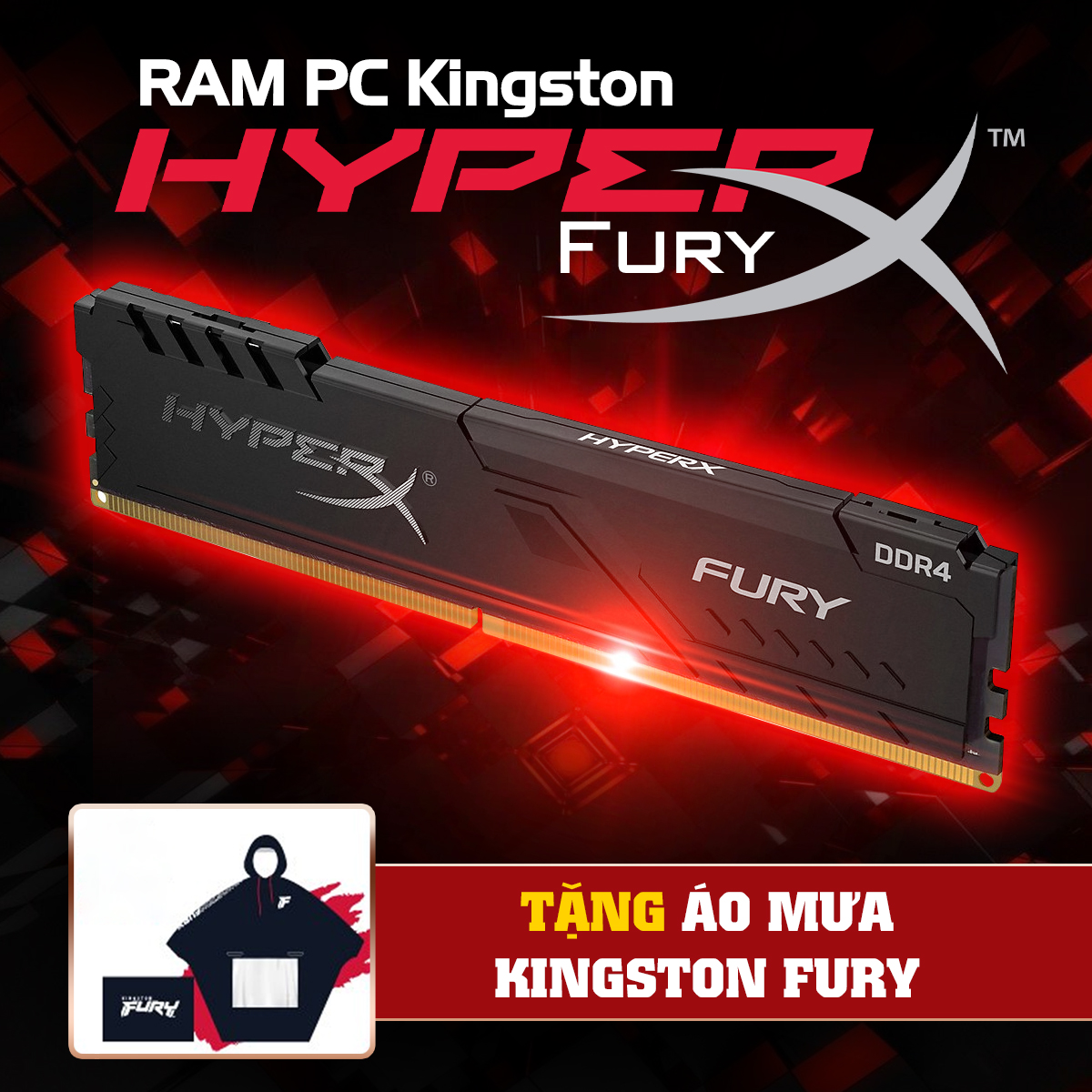 RAM PC (Máy bàn) 16GB Kingston HyperX DDR4 bus 3200MHz - Hàng chính hãng