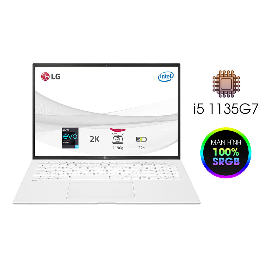 [Mới 100% Full Box] Laptop LG Gram  2021 16 16ZD90P-G.AX54A5 - Intel Core  Intel Core i5-1135G7 | 16 Inch 2K 100% DCI-P3